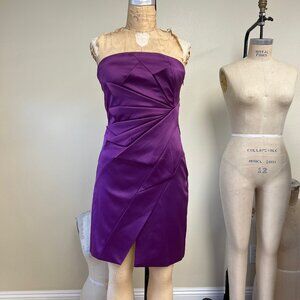 NWT Beulah The New Land Origami Satin Strapless Boned Cocktail Dress